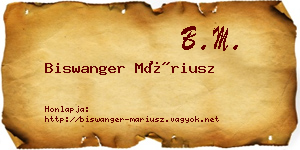Biswanger Máriusz névjegykártya